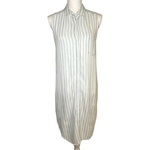 Rails sleeveless blue and white lyocell shirt dress size XS
